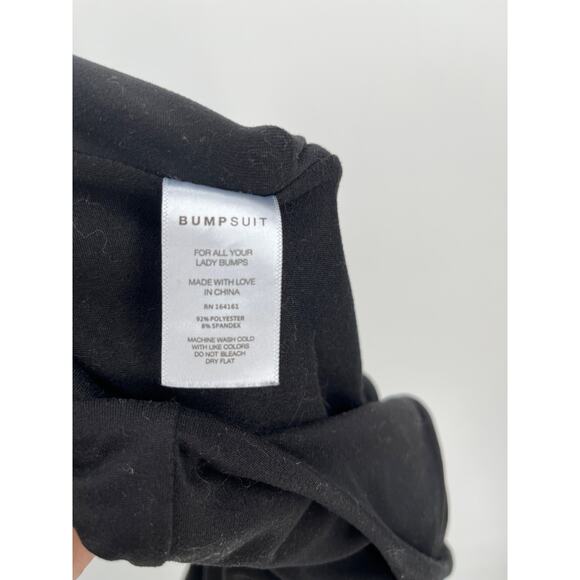 Bumpsuit The Cindy Maternity Romper Sz M Solid Black One Piece Unitard Biketard - Picture 4 of 4
